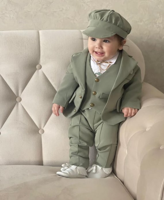 kostuum kind bruiloft groen